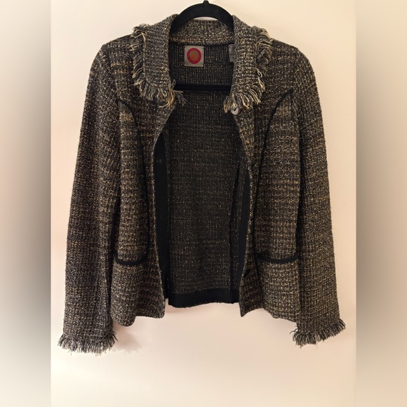 Vintage Millma Handloomed Alpaca Blend Open Front Tweed Cardigan Blazer - Picture 6 of 16